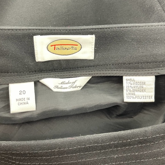 Talbots Italian Fabric Button Front Ponte Knit Black Pencil Skirt, Women's 20 - Picture 6 of 6